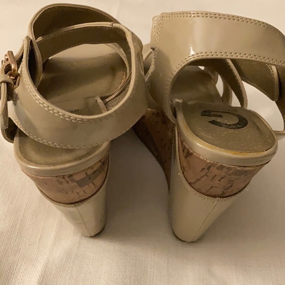Guess- Wedge/Platform Cork Nude Sandals - Picture 8 of 14